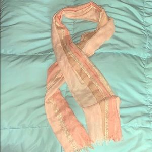 💕Elegant scarf or wrap- peach, pink, gold 🌟